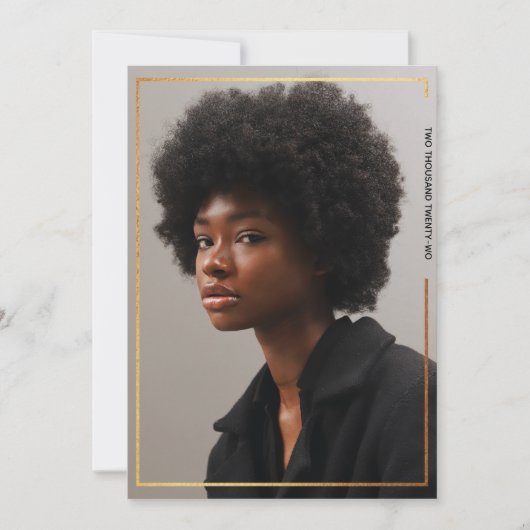 Abschluss für moderne Goldgrenzen Einladung (Vorderseite)