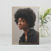 Abschluss für moderne Goldgrenzen Einladung (Stehend Vorderseite)