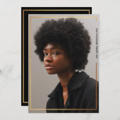 Abschluss für moderne Goldgrenzen Einladung (Vorne/Hinten)