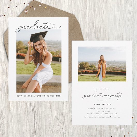 Abschluss für moderne Herztypografie Einladung