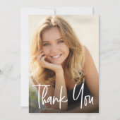 Abschluss für moderne Script-benutzerdefinierte Gr Dankeskarte (Vorderseite)