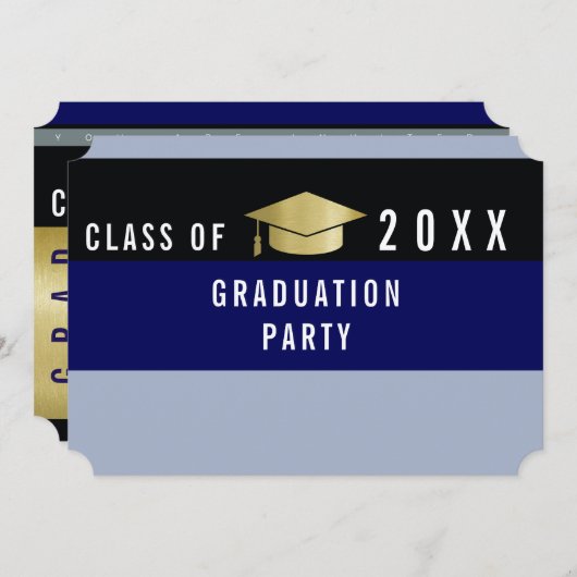 Abschluss für modernes Grafikdesign , Abitur Party Einladung (Vorne/Hinten)