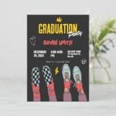 Abschluss für Modeszene-Sneakers Einladung (Stehend Vorderseite)