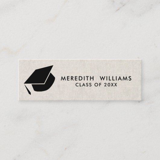 Abschluss für natürliche Leinen Grad Mini Visitenkarte (Vorderseite)