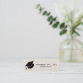 Abschluss für natürliche Leinen Grad Mini Visitenkarte (Stehend Vorderseite)