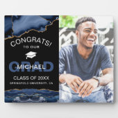 Abschluss für Navy & Gold Agate Geode Glückwunschs Fotoplatte (Vorderseite)