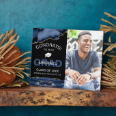 Abschluss für Navy & Gold Agate Geode Glückwunschs Fotoplatte (Seite)