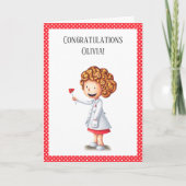 Abschluss für niedliche Krankenpflegerärztin Karte (Vorderseite)