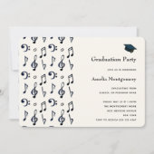 Abschluss für niedliche Musiknotes Einladung (Vorderseite)