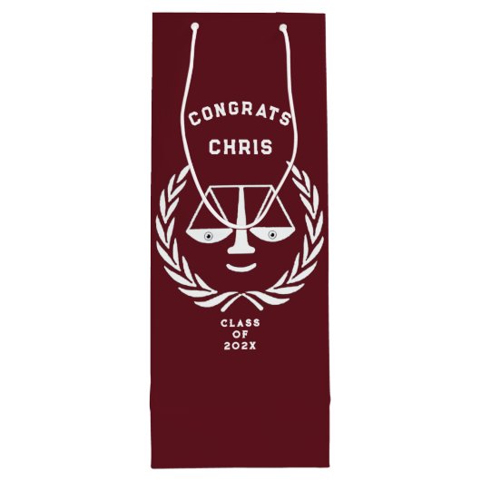 Abschluss für personalisierte Jura Geschenktüte Für Weinflaschen (Rückseite)