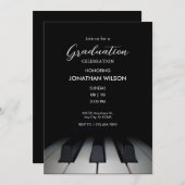 Abschluss für Piano-Musik Einladung (Vorne/Hinten)