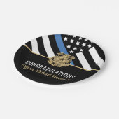 Abschluss für Polizeibeamte Pappteller (Schrägansicht)