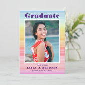 Abschluss für Regenbogen-Watercolor-Foto Ankündigung (Stehend Vorderseite)