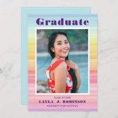 Abschluss für Regenbogen-Watercolor-Foto Ankündigung (Vorne/Hinten)