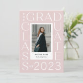 Abschluss für Schreibrahmen mit bearbeitbarem Farb Einladung (Stehend Vorderseite)