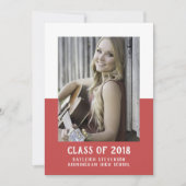 Abschluss für Schulfarbblöcke laden ein | Rot Einladung (Vorderseite)