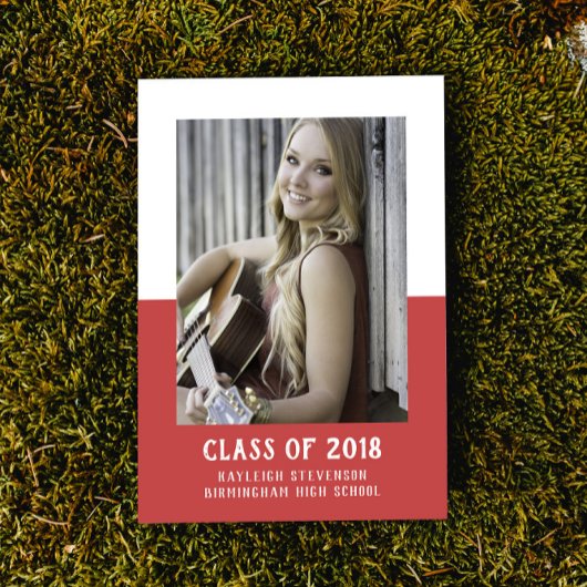 Abschluss für Schulfarbblöcke laden ein | Rot Einladung