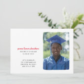 Abschluss für Schulfarben - Einladung (Stehend Vorderseite)