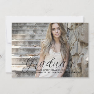 Abschluss für Schwarz-Delicates-Skript-Foto Ankündigung