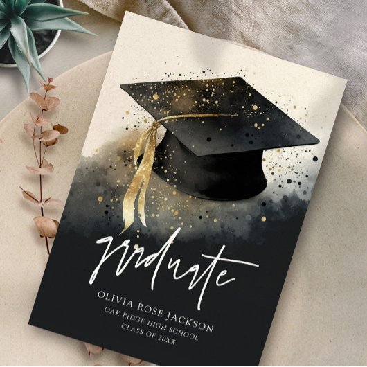 Abschluss für Schwarz-Gold-Aquarellbilder Ankündigung