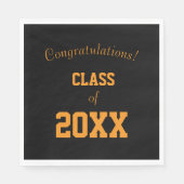 Abschluss für Schwarz-Orange-Schulfarben Serviette (Vorderseite)