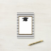 Abschluss für Schwarz und Gold-Glitzer Post-it Klebezettel (Auf Schreibtisch)