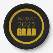 Abschluss für Schwarz- und Goldschulfarben Pappteller (Vorderseite)