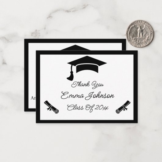 Abschluss für Schwarz und Weiß, ganz nach Ihren Wü Mitteilungskarte (Vorderseite/Rückseite Beispiel)