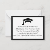 Abschluss für Schwarz und Weiß, ganz nach Ihren Wü Mitteilungskarte (Rückseite)