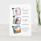 Abschluss für Schwarz und Weiß - Gratulation Karte (Vorderseite)