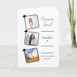 Abschluss für Schwarz und Weiß - Gratulation Karte