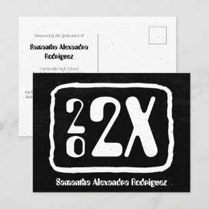 Abschluss für Schwarz/Weiß-Funky-Klasse Postkarte