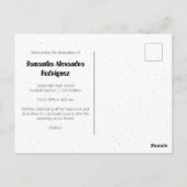 Abschluss für Schwarz/Weiß-Funky-Klasse Postkarte (Rückseite)