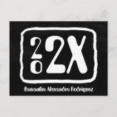 Abschluss für Schwarz/Weiß-Funky-Klasse Postkarte (Vorderseite)