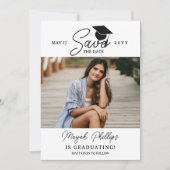 Abschluss für schwarze Typografie Foto Save the Da Date (Vorderseite)