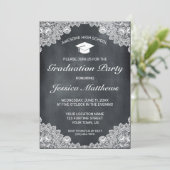 Abschluss für Schwarzweiß Einladung (Stehend Vorderseite)