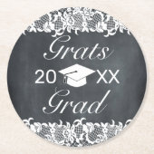 Abschluss für Schwarzweißplatten und Weißspitzen Runder Pappuntersetzer (Vorderseite)