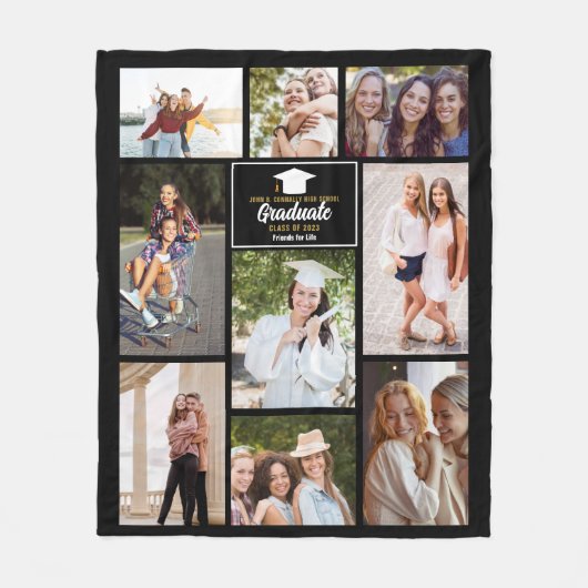 Abschluss für Senior Year Friends Foto Collage Fleecedecke (Vorderseite)