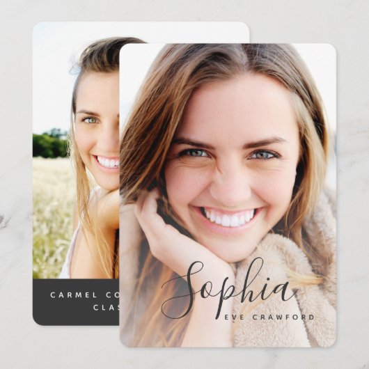 Abschluss für Skript-Foto Einladung (Vorne/Hinten)