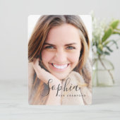 Abschluss für Skript-Foto Einladung (Stehend Vorderseite)