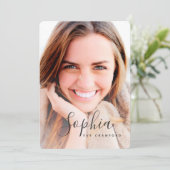 Abschluss für Skript-Foto Einladung (Stehend Vorderseite)