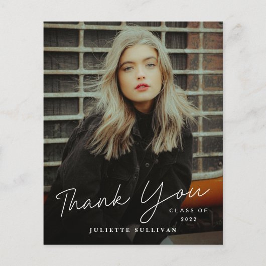 Abschluss für Skript-Foto mit Budget Dankeschön Ka (Vorderseite)