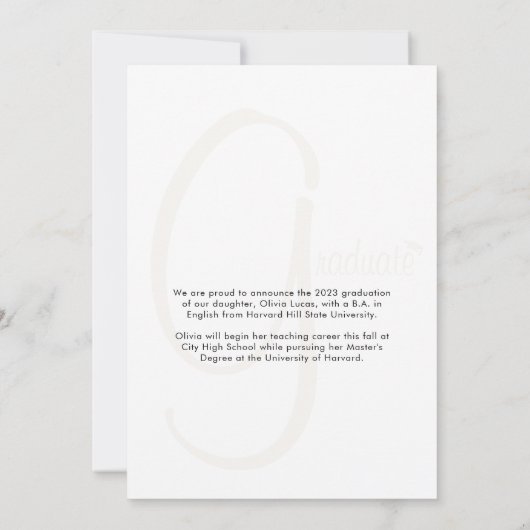 Abschluss für Skriptüberlagerung für Schwarz-weiße Ankündigung (Rückseite)