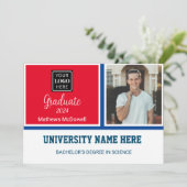 Abschluss für Sportler an der Universität Einladung (Stehend Vorderseite)