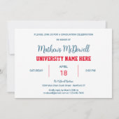 Abschluss für Sportler an der Universität Einladung (Rückseite)