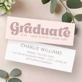 Abschluss für Studierende mit leichtem Rosa Retro Mini Visitenkarte