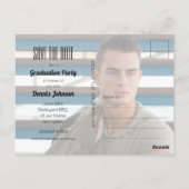 Abschluss für vertikales Foto Save the Date Postkarte (Rückseite)