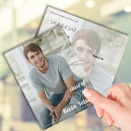 Abschluss für vertikales Foto Save the Date Postkarte