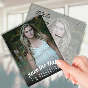 Abschluss für vertikales Foto Save the Date Postkarte