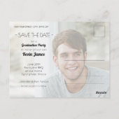 Abschluss für vertikales Foto Save the Date Postkarte (Rückseite)